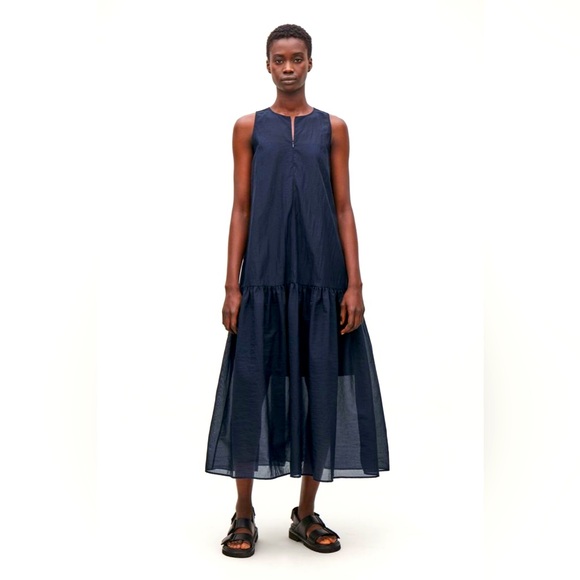 Cos Dropped Waist Maxi Dress Coco Dropped Waist Maxi Dress Black Meshki M